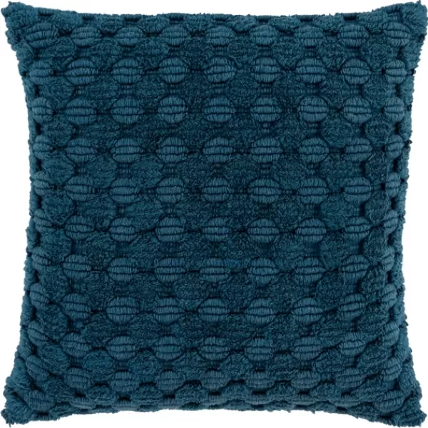 Pillows-Kirkland's Home Teal Looped Cotton Throw Pillow Blue