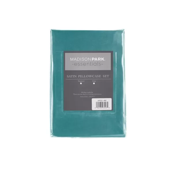 Bed Sheets-Kirkland's Home Teal Satin King 2-Pc. Pillow Case Set Blue