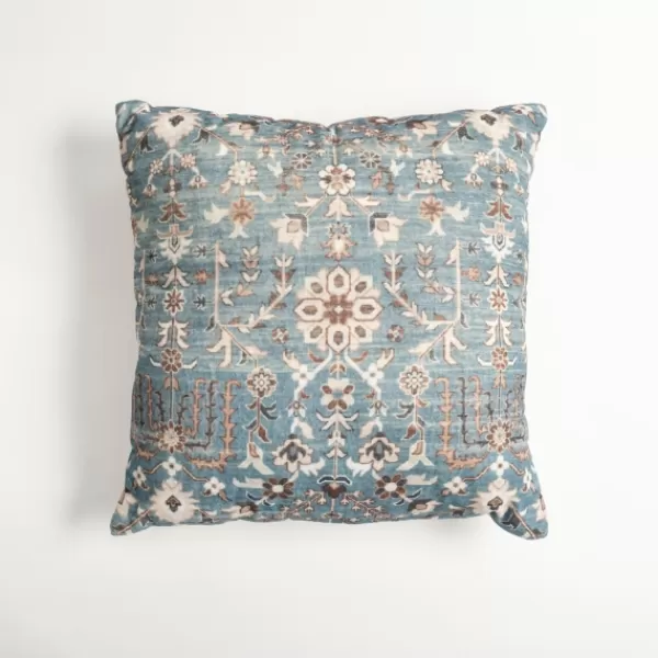 Pillows-Kirkland's Home Teal Vintage Salma Pillow Blue/Ivory