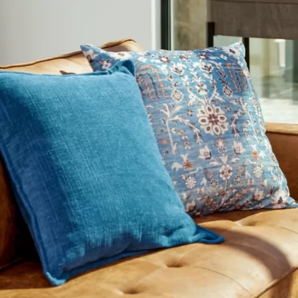 Pillows-Kirkland's Home Teal Vintage Salma Pillow Blue/Ivory