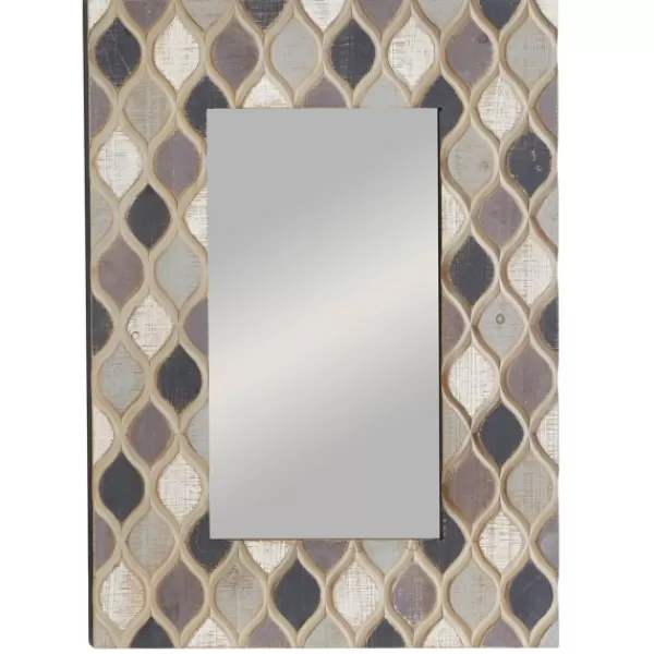 Decorative Mirrors-Kirkland's Home Teardrop Dimensional Wood Wall Mirror