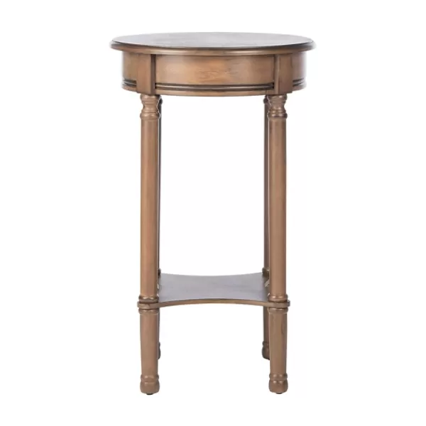 Accent & End Tables-Kirkland's Home Tegan Round Accent Table Brown