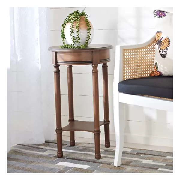 Accent & End Tables-Kirkland's Home Tegan Round Accent Table Brown