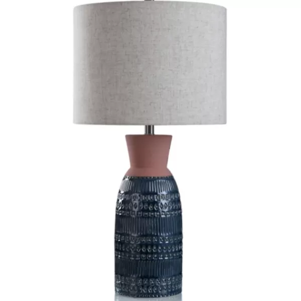 Table Lamps-Kirkland's Home Terracotta And Dark Ceramic Table Lamp Blue