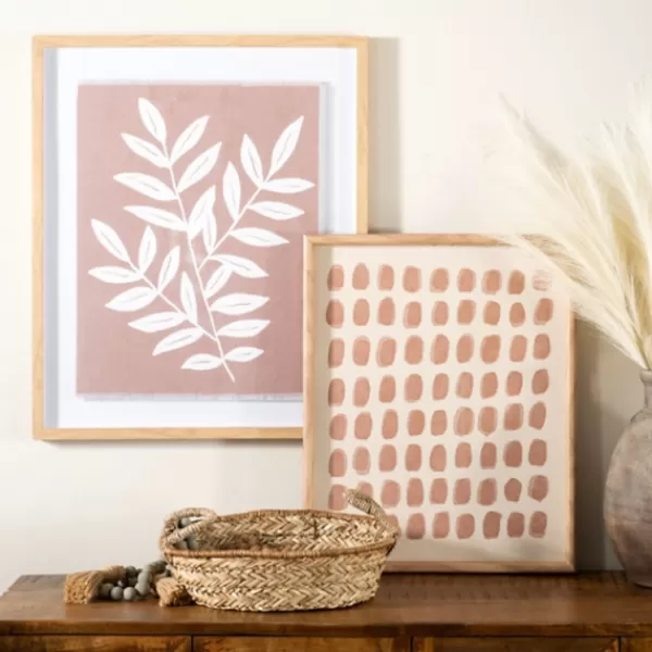 Framed Art-Kirkland's Home Terracotta Paint Dab On Linen Framed Art Print Orange/Tan/Ivory