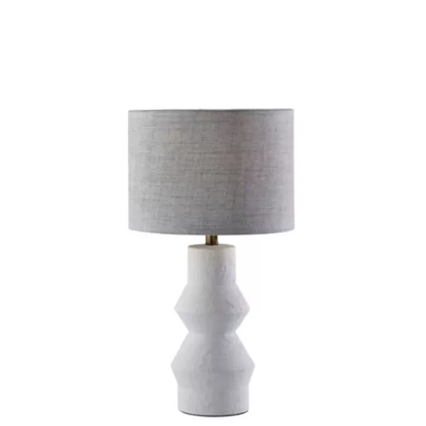 Table Lamps-Kirkland's Home Textured Ceramic Geometric Table Lamp White