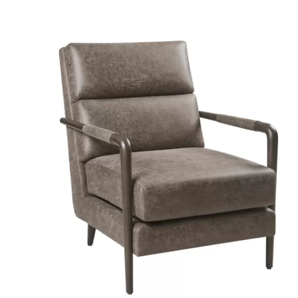 Accent Chairs-Kirkland's Home Textured Faux Leather Accent Chair Brown