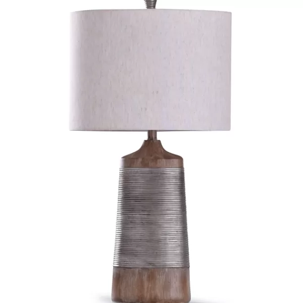 Table Lamps-Kirkland's Home Textured Silver Table Lamp Ivory/Tan