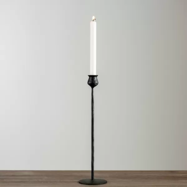 Candle Holders-Kirkland's Home Textured Taper Candle Holder, 16 In. Black