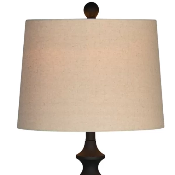 Floor Lamps-Kirkland's Home Thelma Matte Black Stem Floor Lamp Tan