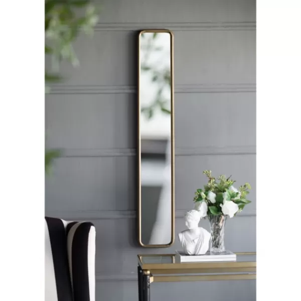 Decorative Mirrors-Kirkland's Home Thin Gold Metal Wall Mirror