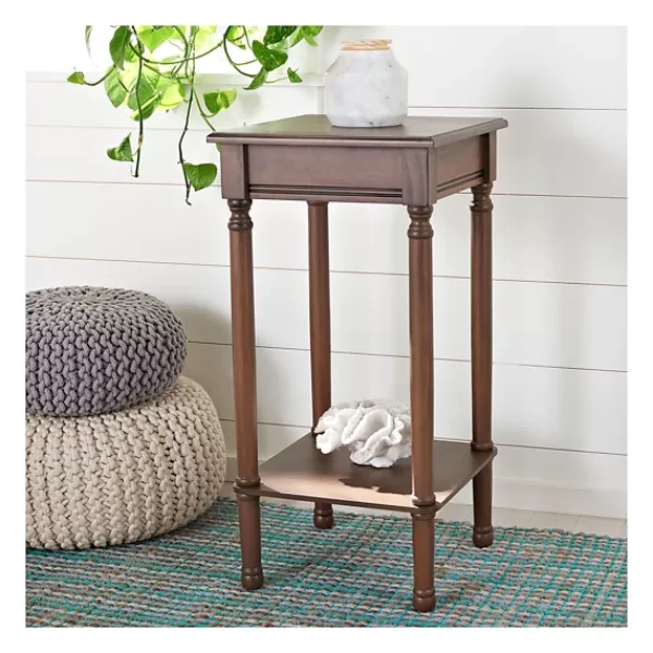 Accent & End Tables-Kirkland's Home Tilley Classic Square Accent Table Brown