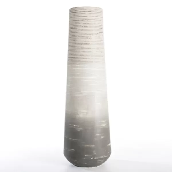 Vases-Kirkland's Home Tones Metal 22 In. Vase Gray