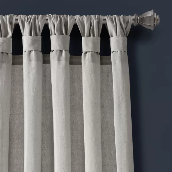 Curtains & Drapes-Kirkland's Home Top Knotted Burlap Curtain Panel Set, 84 In. Gray