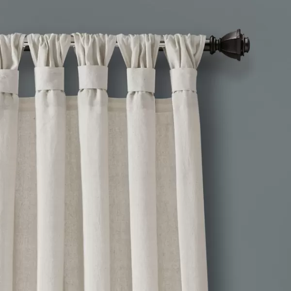 Curtains & Drapes-Kirkland's Home Top Knotted Burlap Curtain Panel Set, 95 In. Ivory