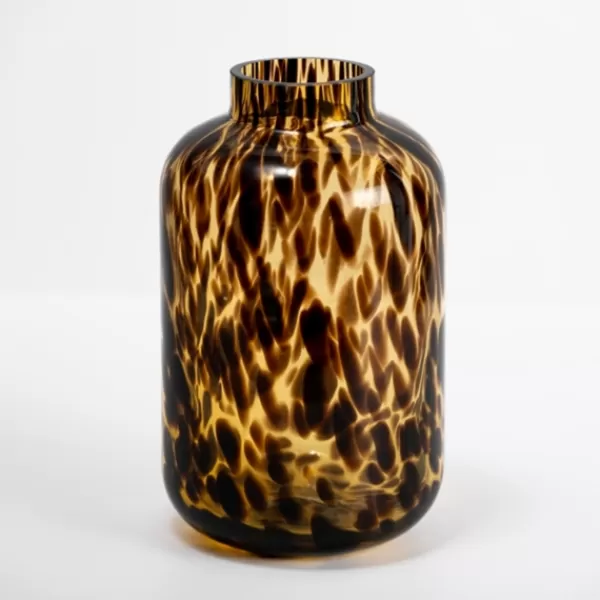 Vases-Kirkland's Home Tortoise Shell Glass Vase, 10 In. Brown