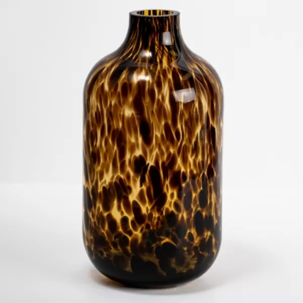 Vases-Kirkland's Home Tortoise Shell Glass Vase, 14 In. Brown