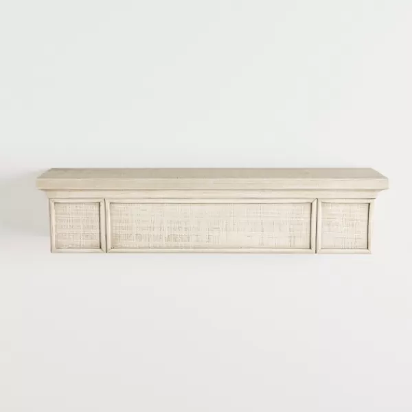 Shelves-Kirkland's Home Traditional Whitewashed Wood Wall Shelf