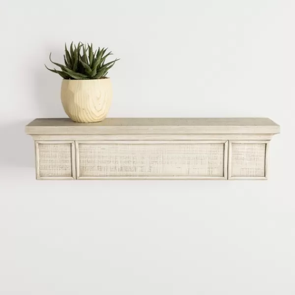 Shelves-Kirkland's Home Traditional Whitewashed Wood Wall Shelf