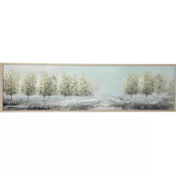 Framed Art-Kirkland's Home Tree Line Landscape Framed Canvas Art Print Blue/Green/Gray