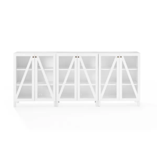 Tv Stands & Media Consoles-Kirkland's Home Triangle 6-Door Wood Media Cabinet White