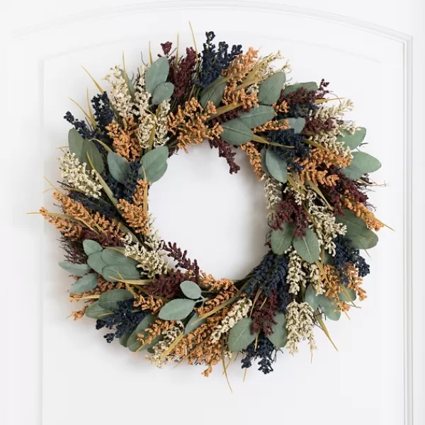 Wreaths-Kirkland's Home Tricolor Eucalyptus Wreath Multi