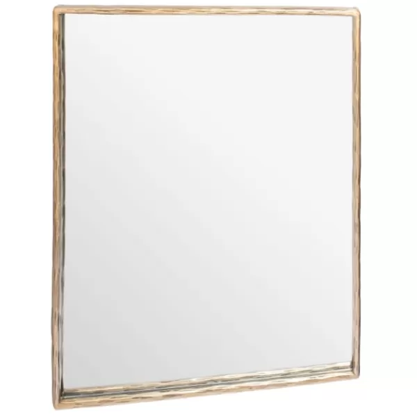 Framed Mirrors-Kirkland's Home Trish Brass Forged Rectangle Wall Mirror