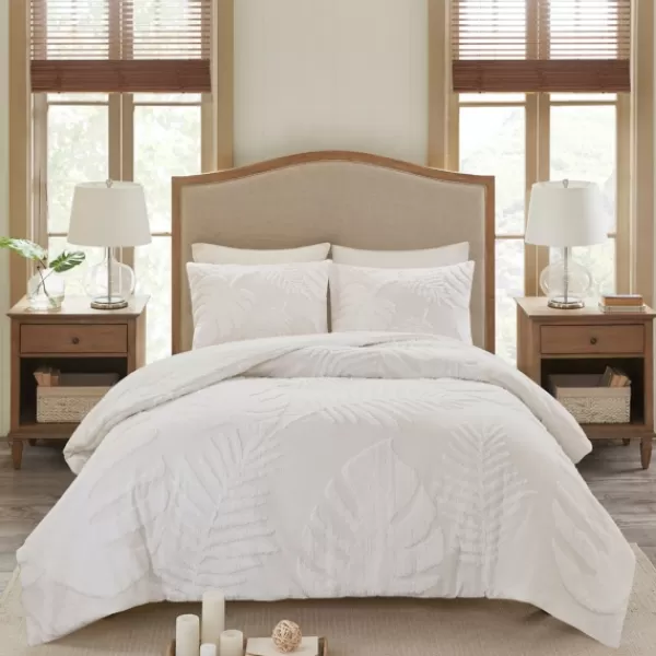 Comforters-Kirkland's Home Tropical Full/Queen 3-Pc. Comforter Set White