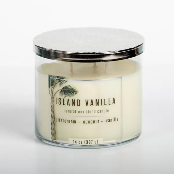 Candles-Kirkland's Home Tropical Island Vanilla Triple Wick Jar Candle White