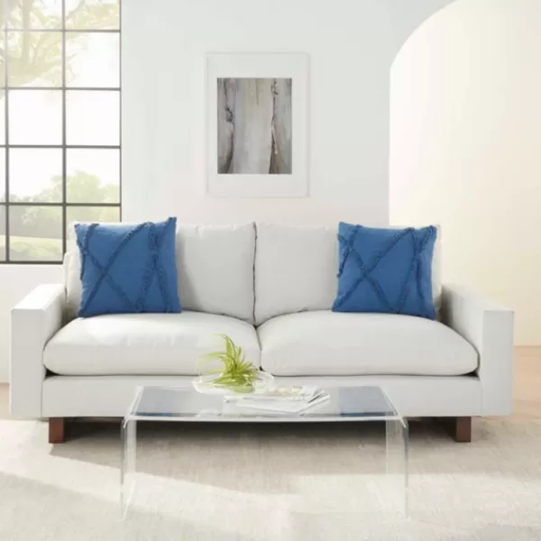 Pillows-Kirkland's Home Tufted Abstract Diamond Pillows, Set Of 2 Blue