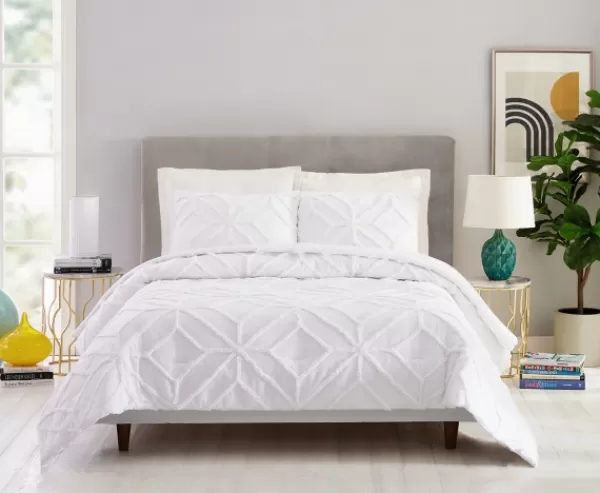 Duvets-Kirkland's Home Tufted Chenille 3-Pc. Full/Queen Duvet Set White