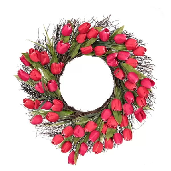 Wreaths-Kirkland's Home Tulip Wreath Red