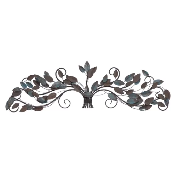 Wall Plaques-Kirkland's Home Turquoise Bronze Distressed Iron Vine Wall Plaque Brown