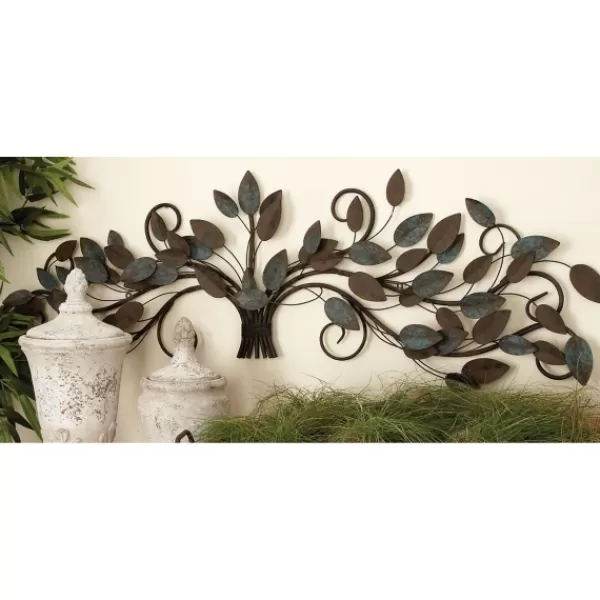 Wall Plaques-Kirkland's Home Turquoise Bronze Distressed Iron Vine Wall Plaque Brown