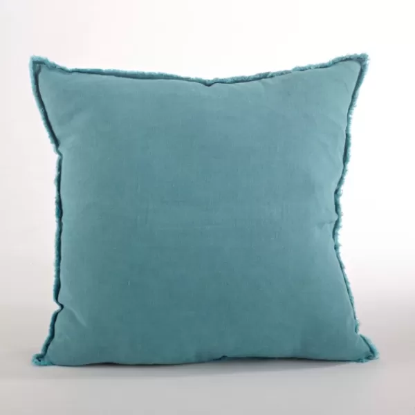 Pillows-Kirkland's Home Turquoise Fringed Edge Pillow Blue