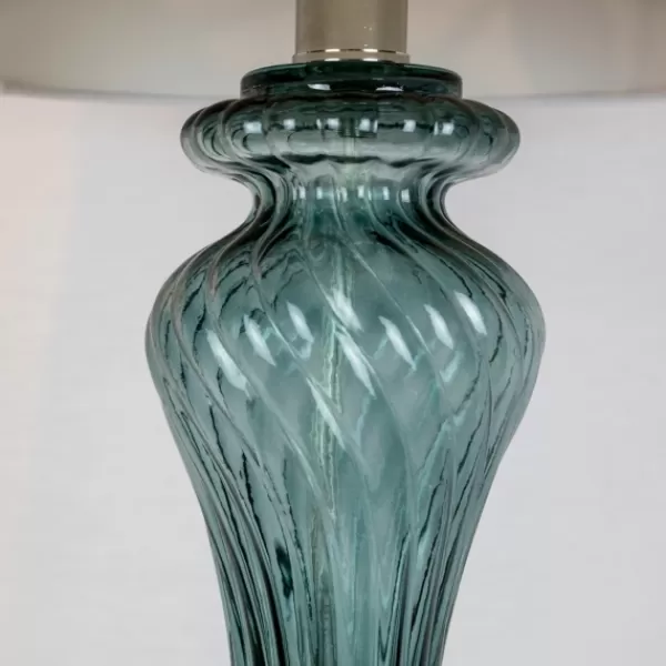 Table Lamps-Kirkland's Home Turquoise Glass Table Lamps, Set Of 2 White