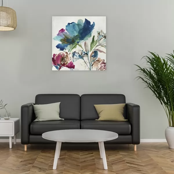Canvas Art-Kirkland's Home Turquoise On Watercolor Giclee Canvas Art Print White/Pink/Blue/Green