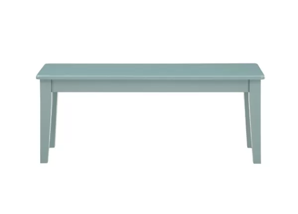 Benches & Ottomans-Kirkland's Home Turquoise Wood Classic Farmhouse Bench Blue