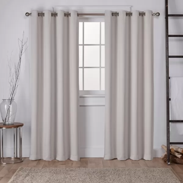 Curtains & Drapes-Kirkland's Home Twill Blackout Curtain Panel Set, 84 In. Silver