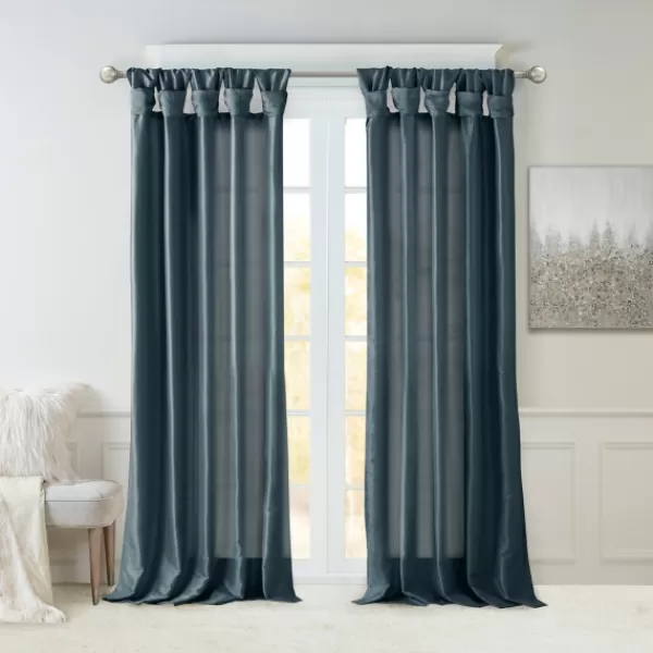 Curtains & Drapes-Kirkland's Home Twist Top Curtain Panel, 108 In. Blue