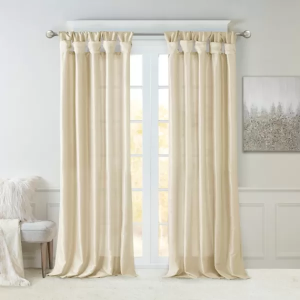 Curtains & Drapes-Kirkland's Home Twist Top Curtain Panel, 108 In. Tan