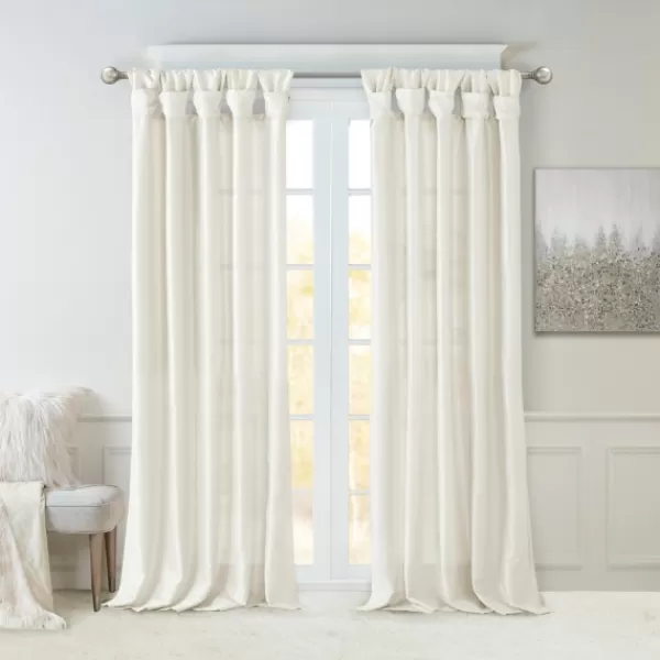 Curtains & Drapes-Kirkland's Home Twist Top Curtain Panel, 108 In. White