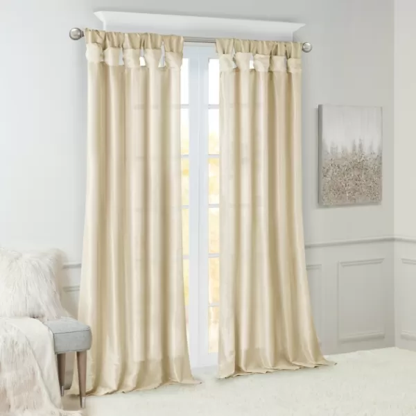 Curtains & Drapes-Kirkland's Home Twist Top Curtain Panel, 108 In. Tan