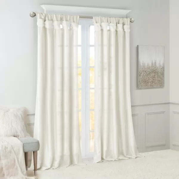 Curtains & Drapes-Kirkland's Home Twist Top Curtain Panel, 108 In. White