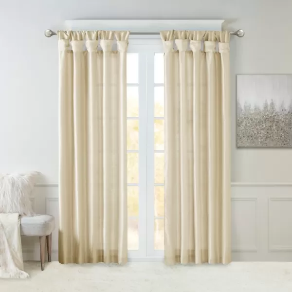 Curtains & Drapes-Kirkland's Home Twist Top Curtain Panel, 84 In. Tan