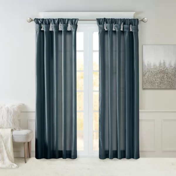 Curtains & Drapes-Kirkland's Home Twist Top Curtain Panel, 84 In. Blue