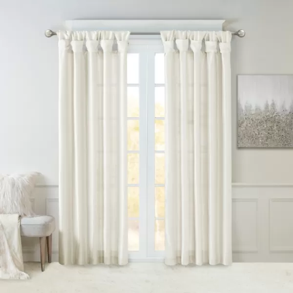 Curtains & Drapes-Kirkland's Home Twist Top Curtain Panel, 84 In. White