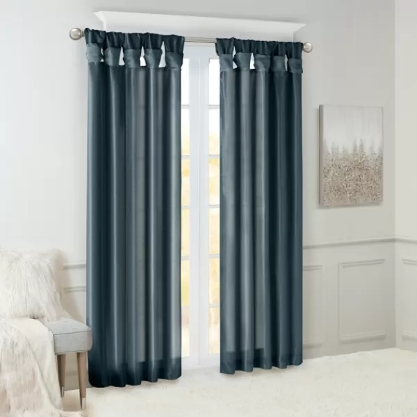 Curtains & Drapes-Kirkland's Home Twist Top Curtain Panel, 84 In. Blue