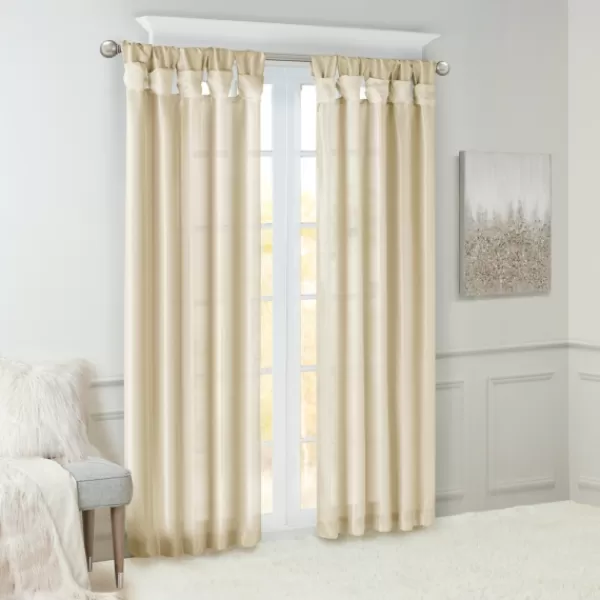 Curtains & Drapes-Kirkland's Home Twist Top Curtain Panel, 84 In. Tan