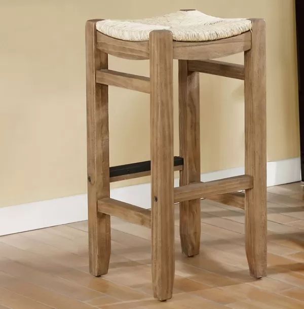 Bar Stools & Counter Height Stools-Kirkland's Home Twisted Seagrass And Wood Bar Stool Tan